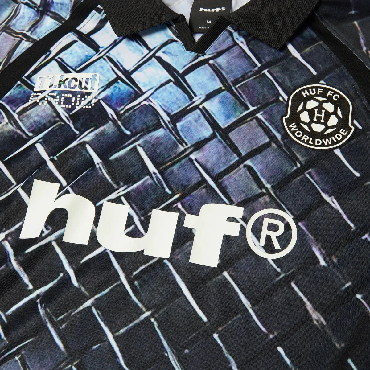 HUF Diamond Plate FC Soccer Jersey Black shirts HUF 