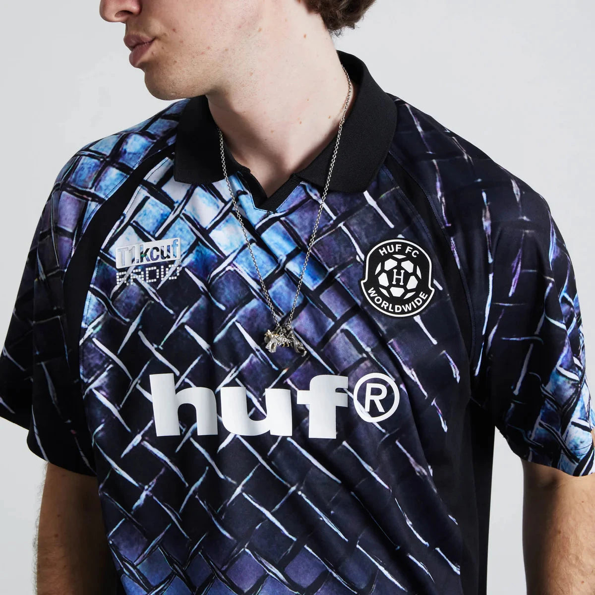 HUF Diamond Plate FC Soccer Jersey Black shirts HUF 