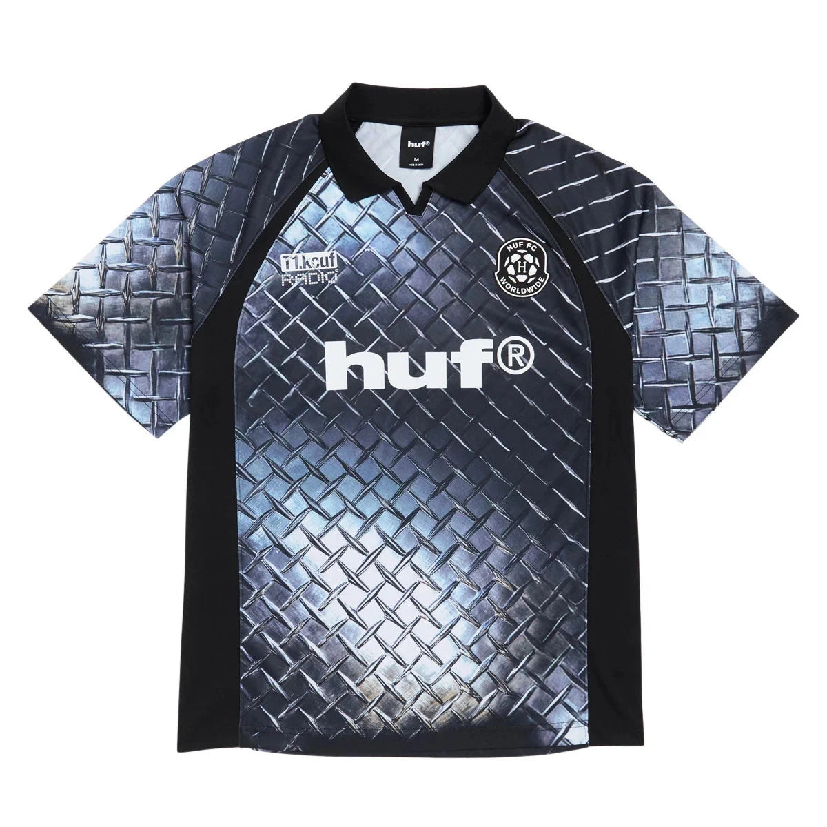 HUF Diamond Plate FC Soccer Jersey Black shirts HUF 