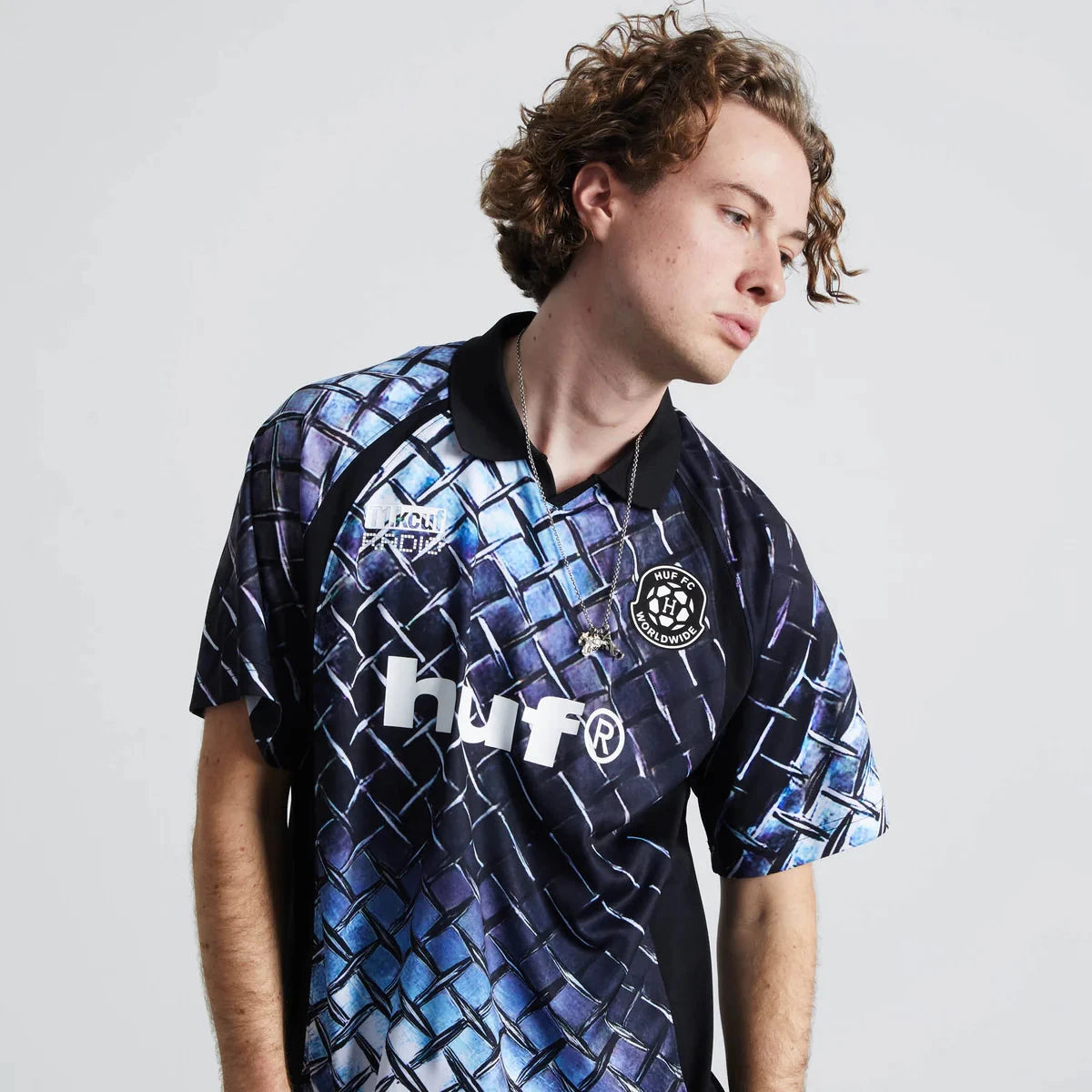 HUF Diamond Plate FC Soccer Jersey Black shirts HUF 