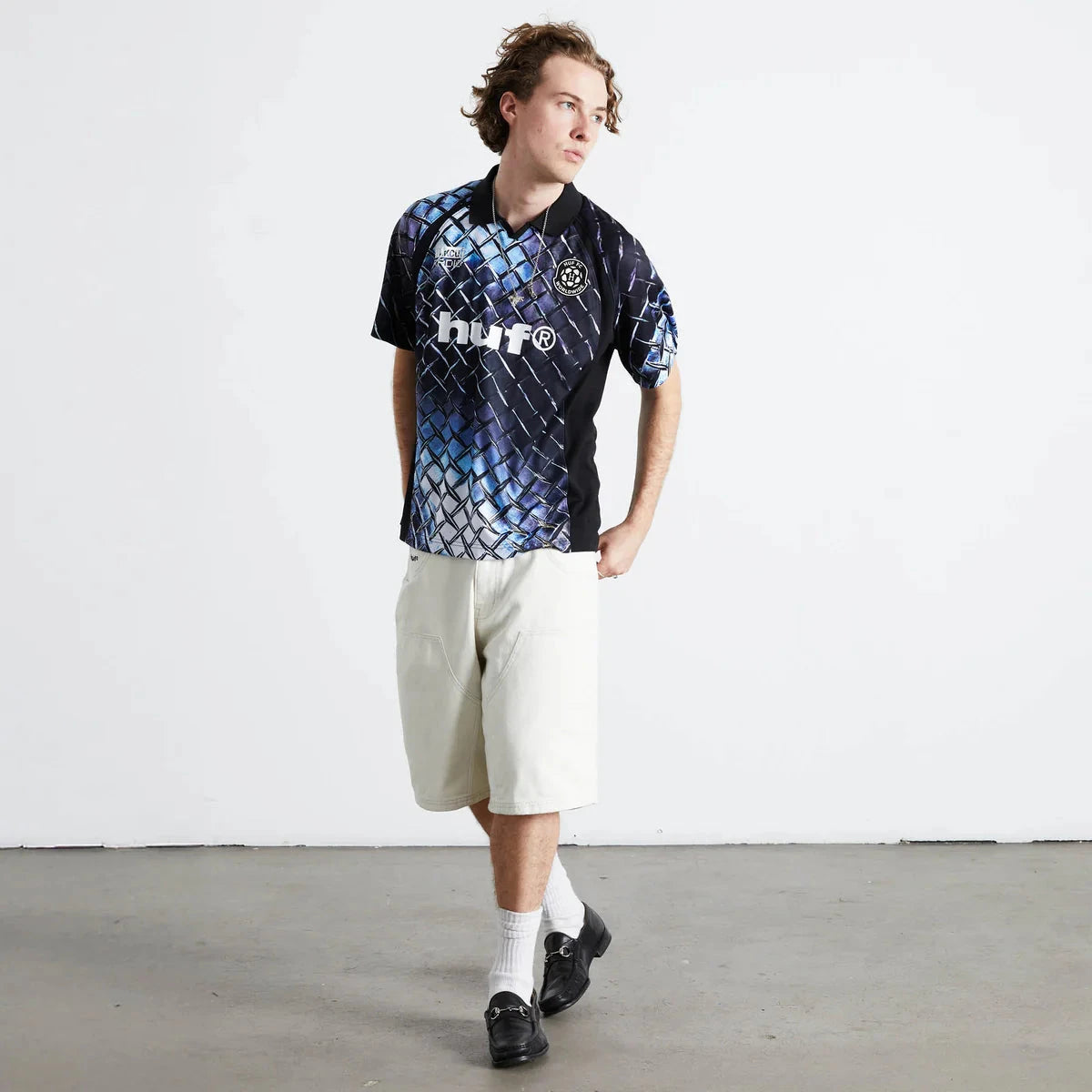 HUF Diamond Plate FC Soccer Jersey Black shirts HUF 