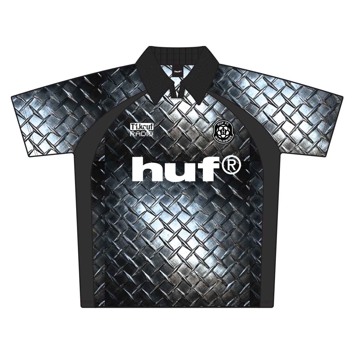 HUF Diamond Plate FC Soccer Jersey Black shirts HUF 