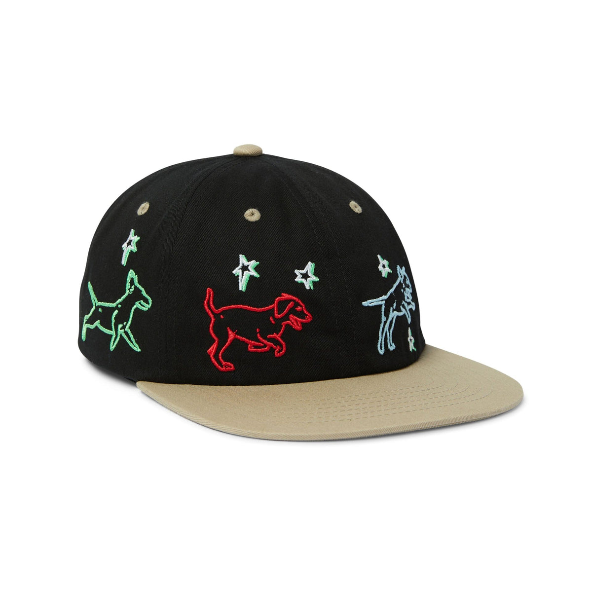 HUF Fetch 6 Panel Snapback Hat Black Hats HUF 