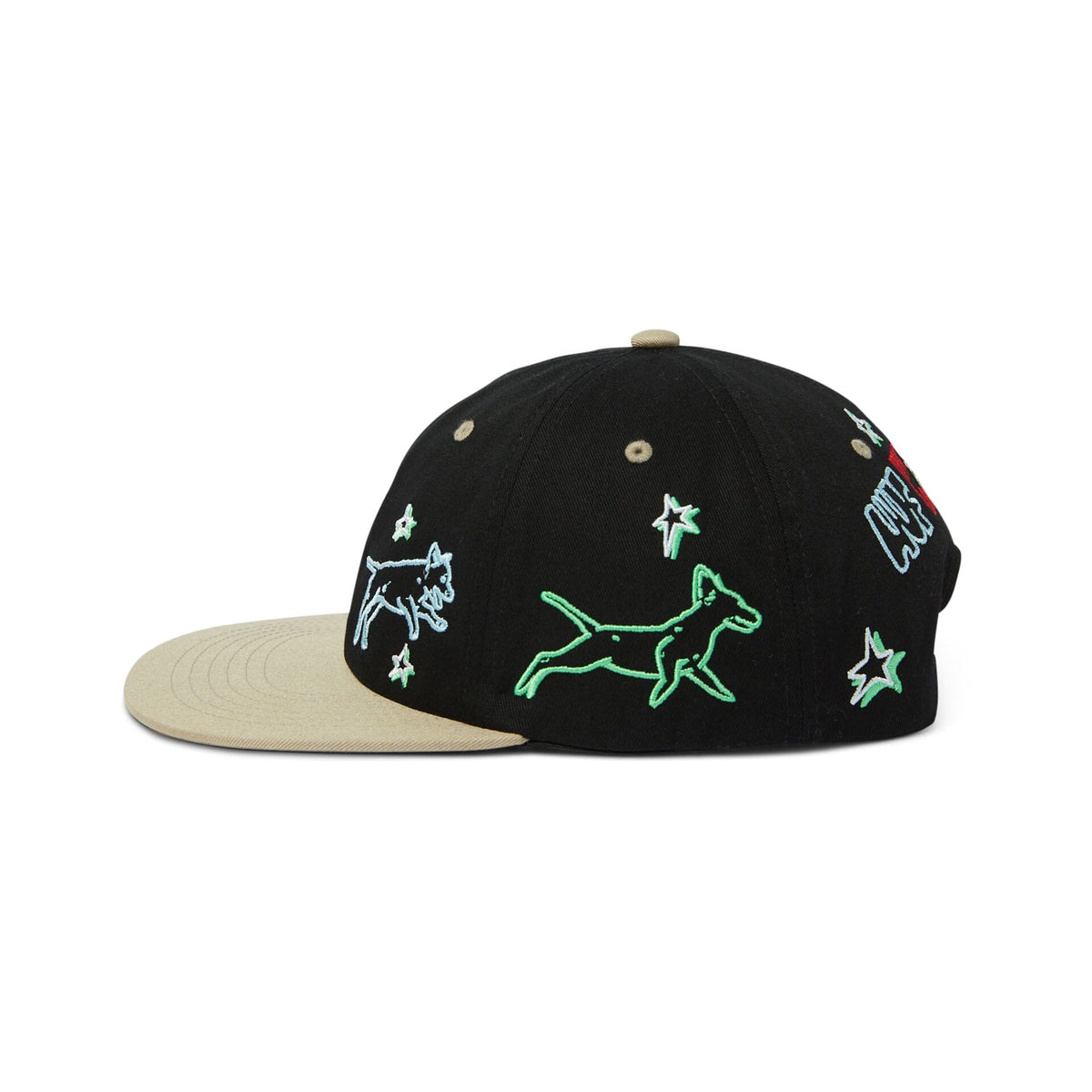 HUF Fetch 6 Panel Snapback Hat Black Hats HUF 