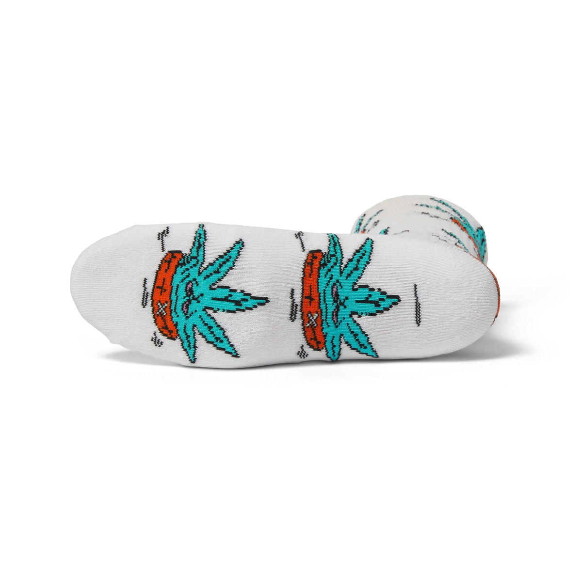 HUF Green Buddy Floatie Crew Sock White Socks HUF 