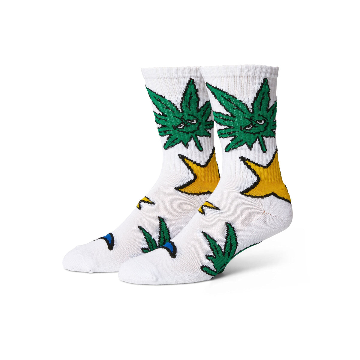 HUF Green Buddy Star Sign Sock White Socks HUF 