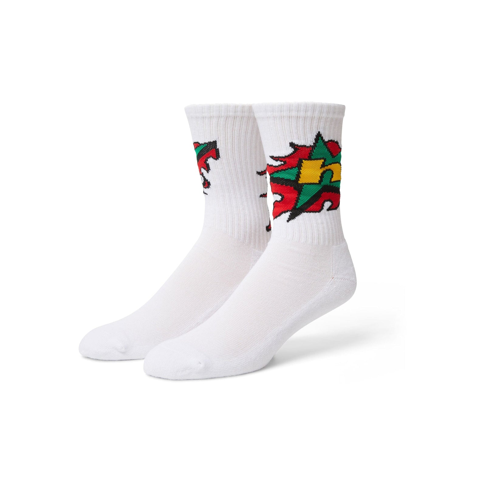 HUF H Bit Crew Sock White Socks HUF 