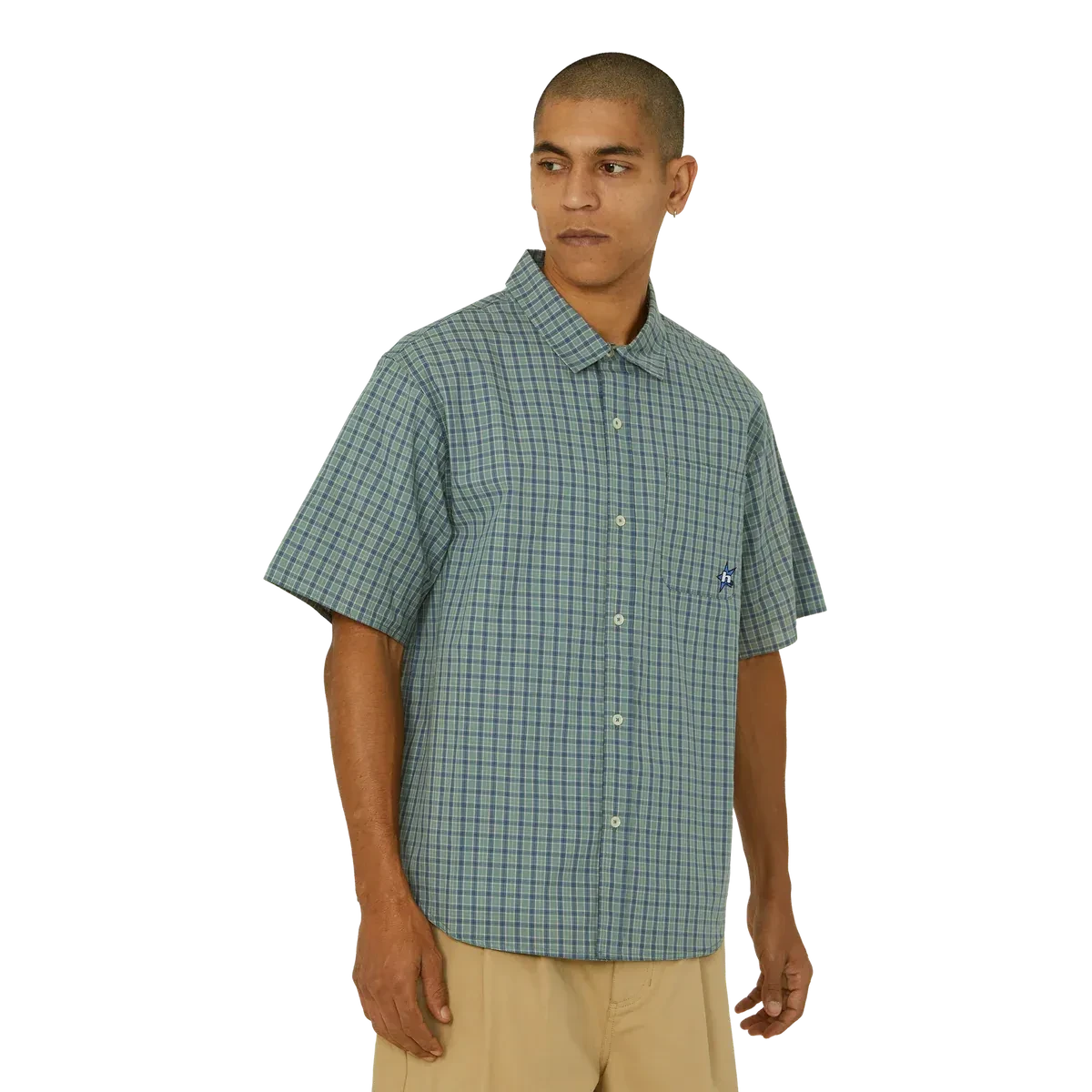 HUF H Star Plaid Shirt Marine shirts HUF 