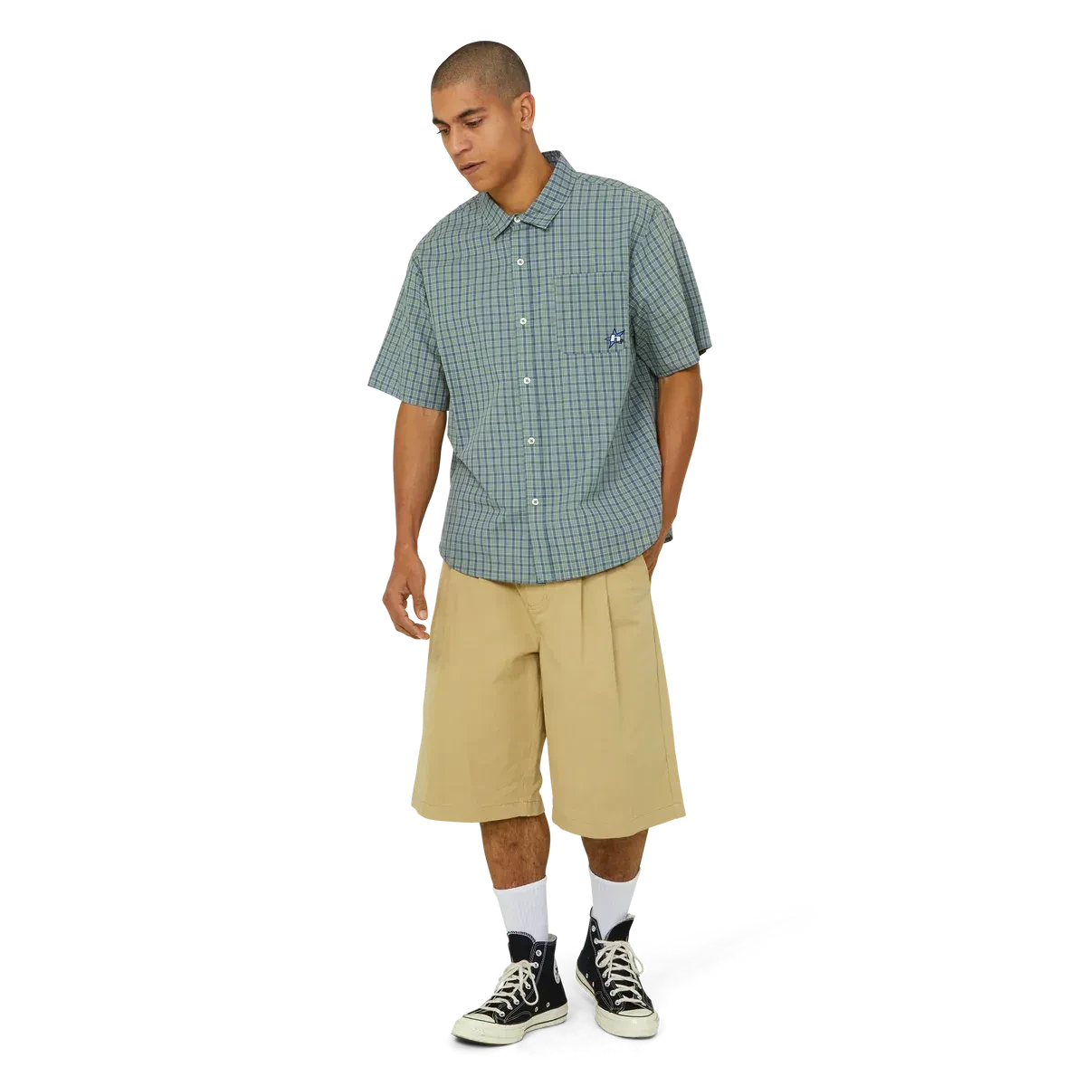 HUF H Star Plaid Shirt Marine shirts HUF 