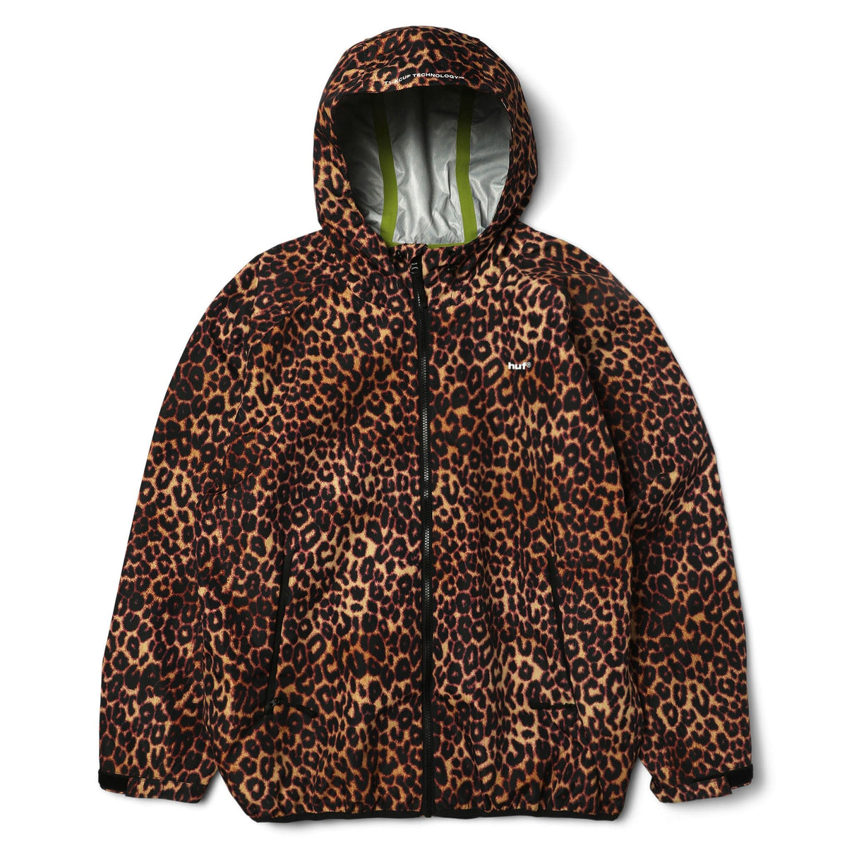 HUF Rainier Printed Shell Jacket Leopard Brown jackets HUF 