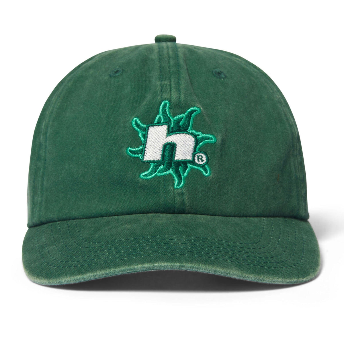 HUF Sol Washed Denim 6 Panel Hat Forest Green Hats HUF 