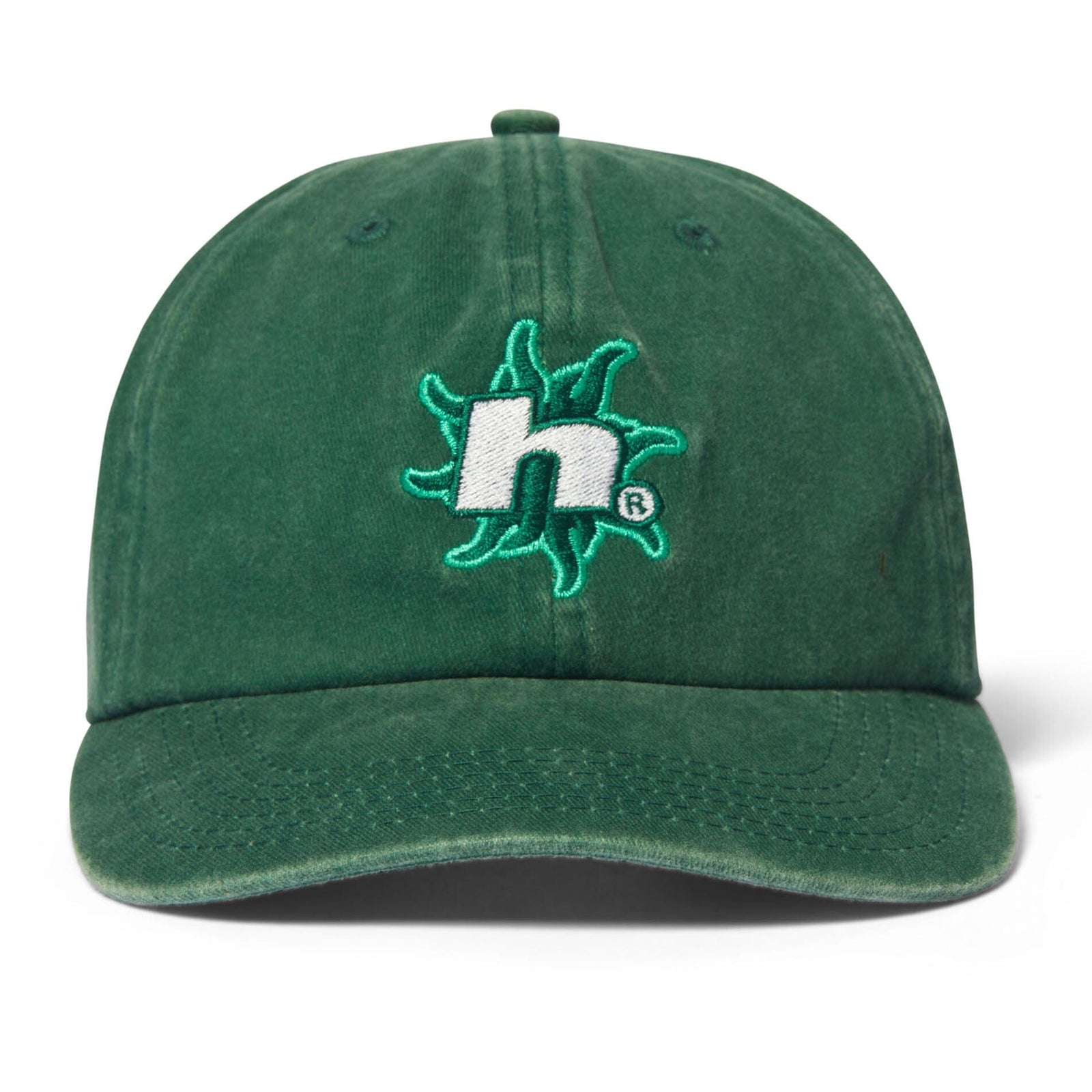 HUF Sol Washed Denim 6 Panel Hat Forest Green Hats HUF 