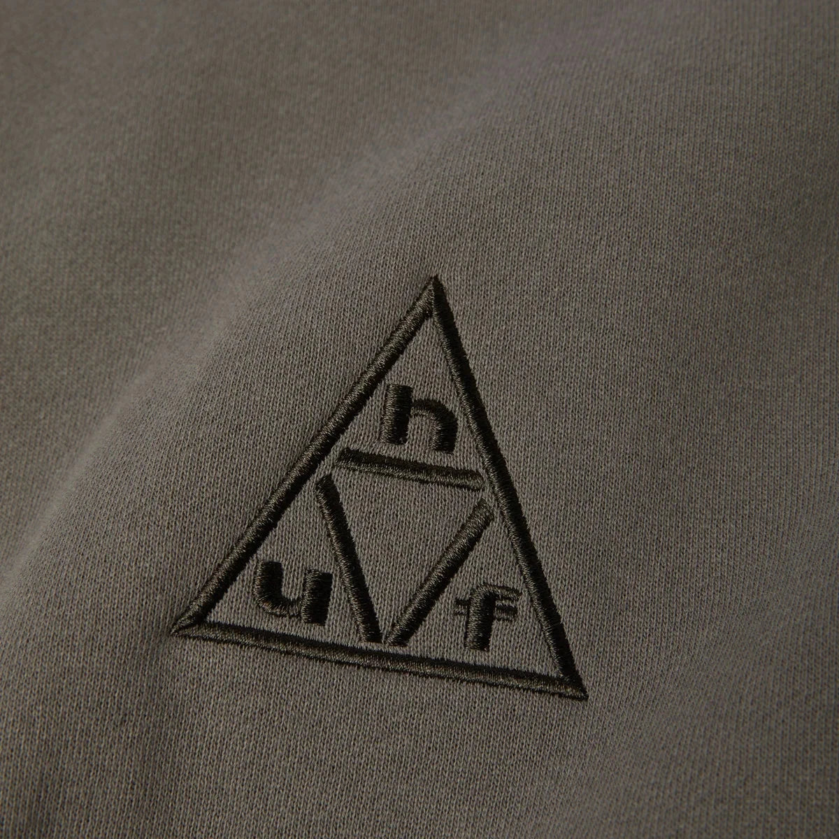 HUF Triple Triangle Embroidered Crew Dark Earth/Brown crewnecks HUF 
