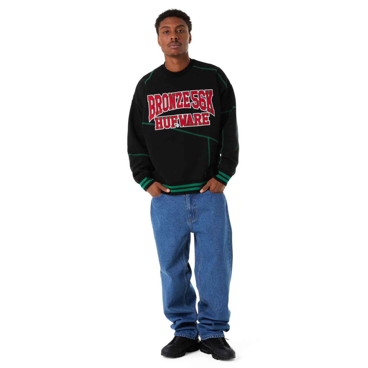 HUF x Bronze Hufware Crewneck Black crewnecks HUF 