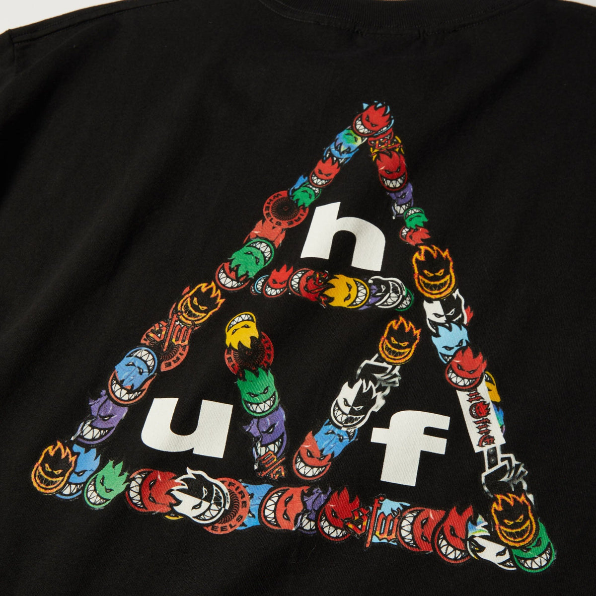 HUF x Spitfire Sticker Triple Triangle Tee Black tees HUF 