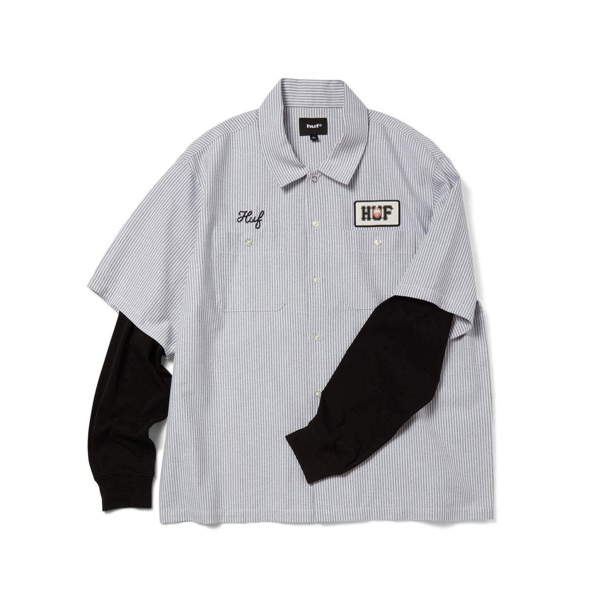 HUF x Spitfire Union Work Shirt Black/White shirts HUF 