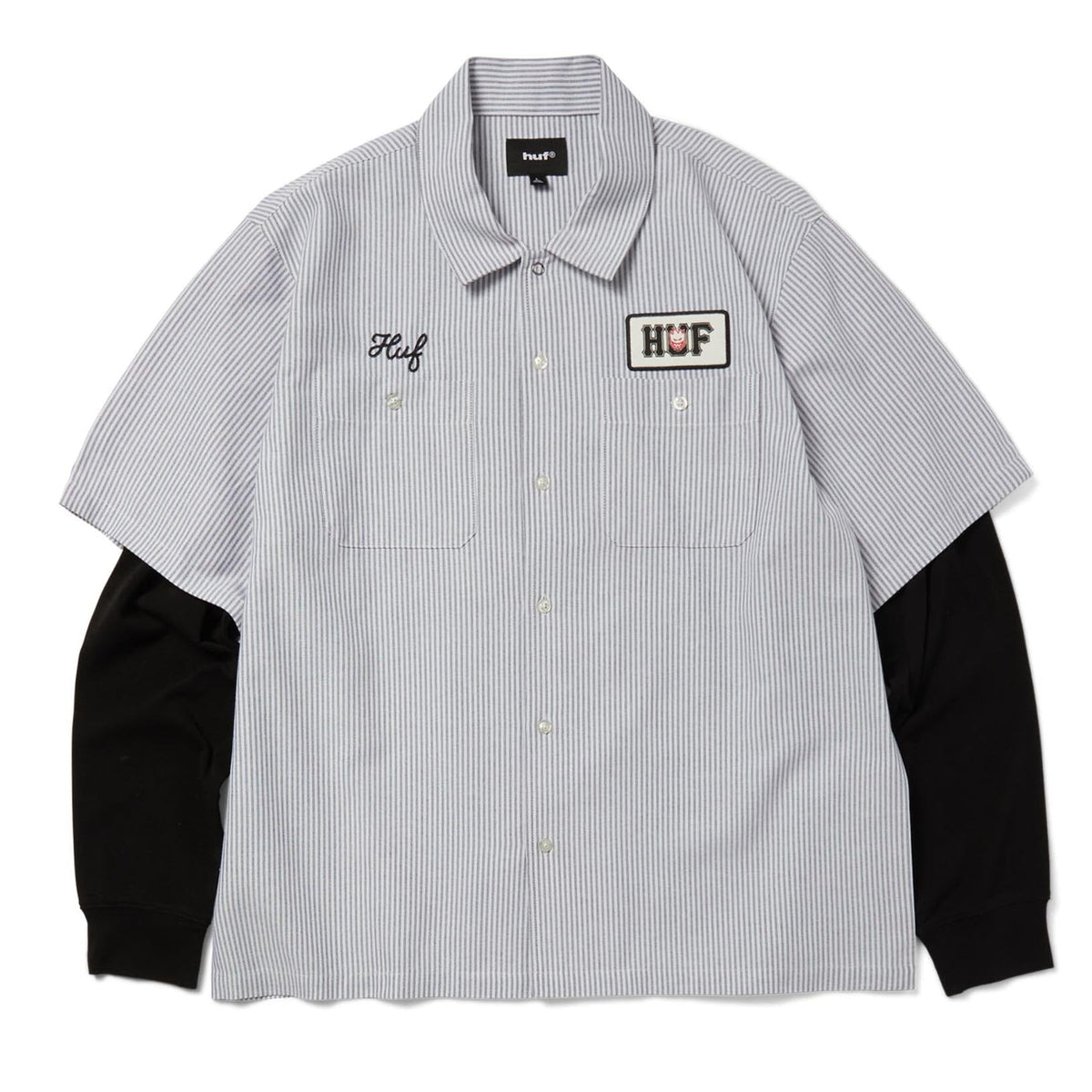 HUF x Spitfire Union Work Shirt Black/White shirts HUF 