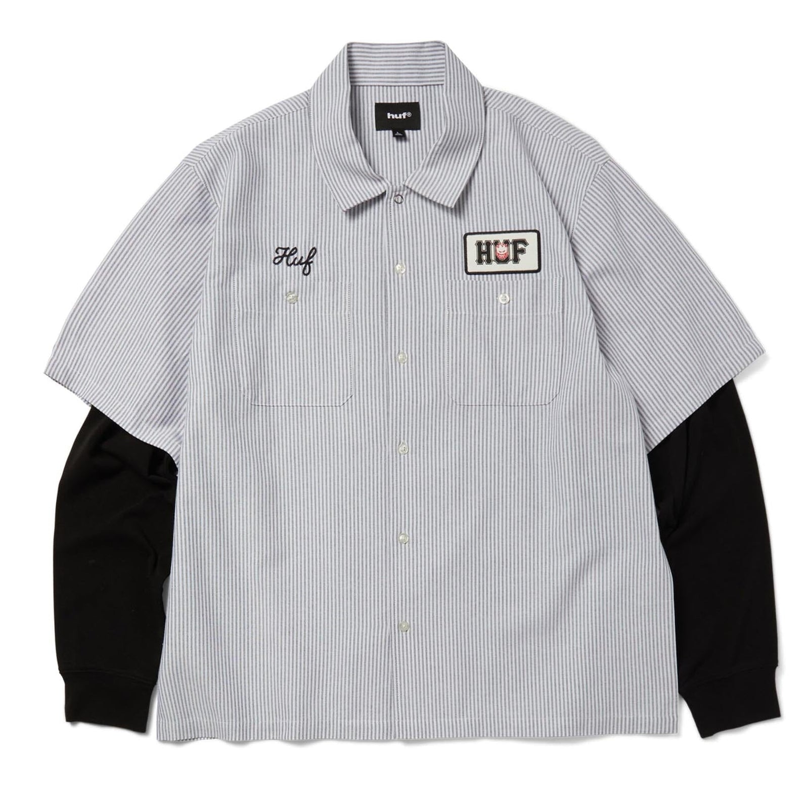 HUF x Spitfire Union Work Shirt Black/White shirts HUF 