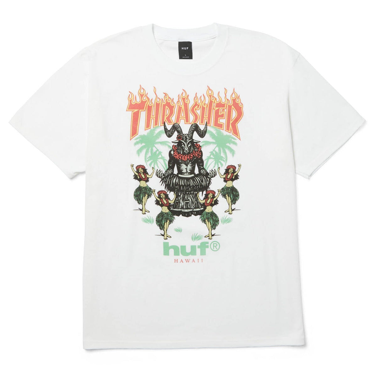 HUF x Thrasher Goat Luau Tee White Tees HUF 