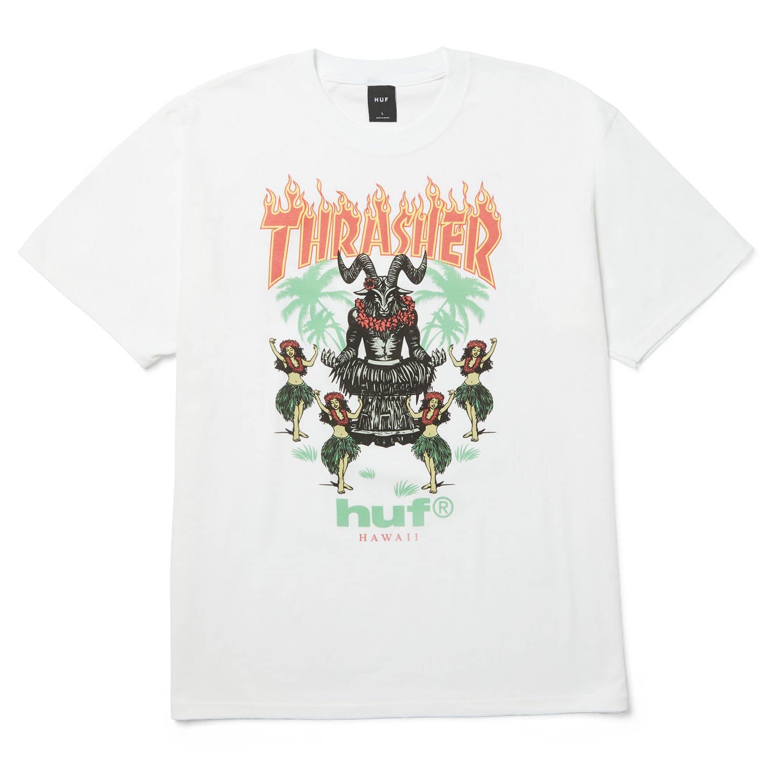 HUF x Thrasher Goat Luau Tee White Tees HUF 