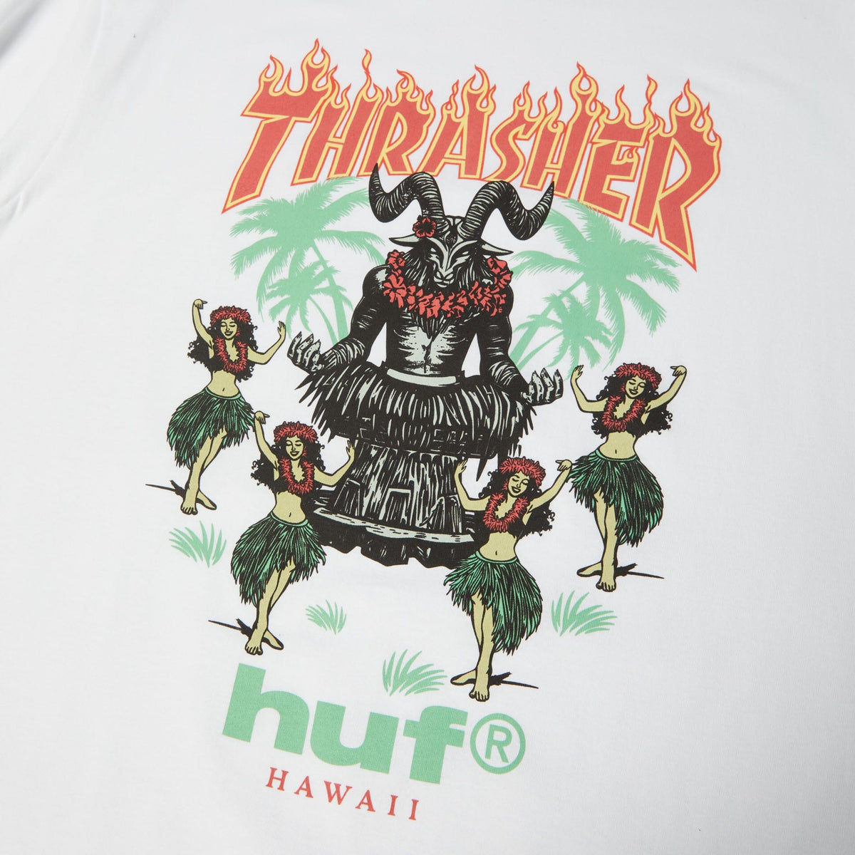 HUF x Thrasher Goat Luau Tee White Tees HUF 