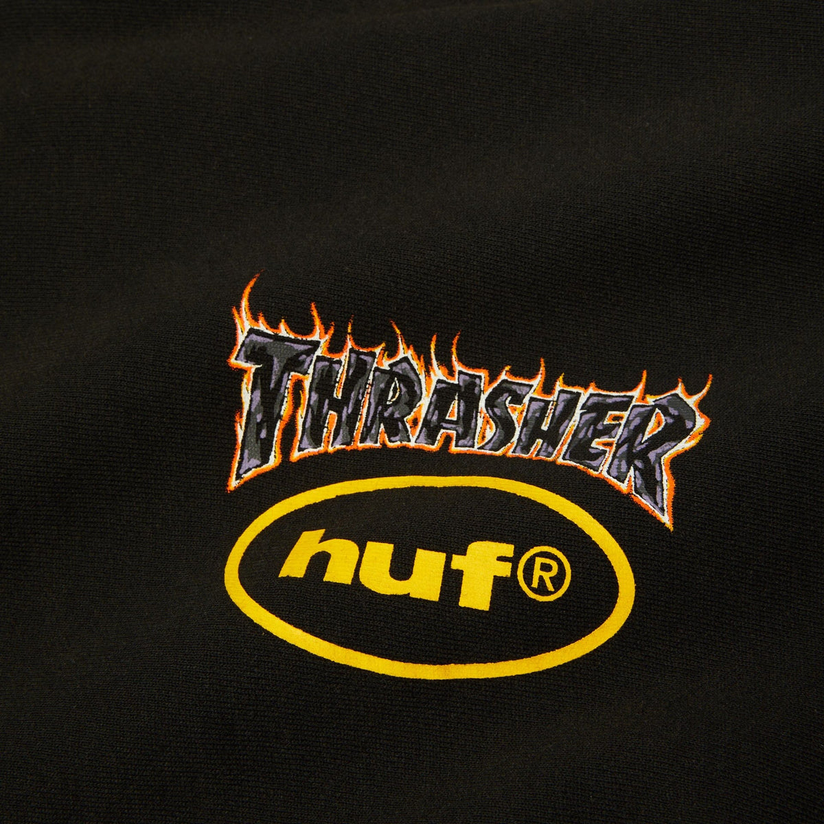 HUF x Thrasher Heavyweight Hoodie Washed Black hoodies HUF 