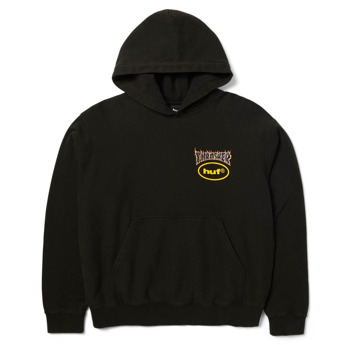 HUF x Thrasher Heavyweight Hoodie Washed Black hoodies HUF 