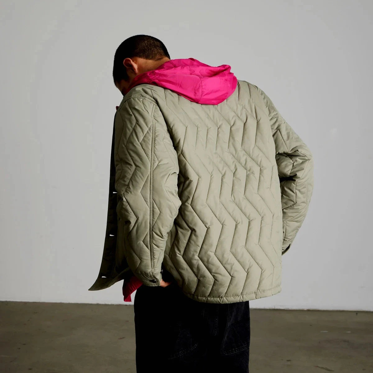 HUF Zig Zag Quilted Chore Jacket Sage jackets HUF 