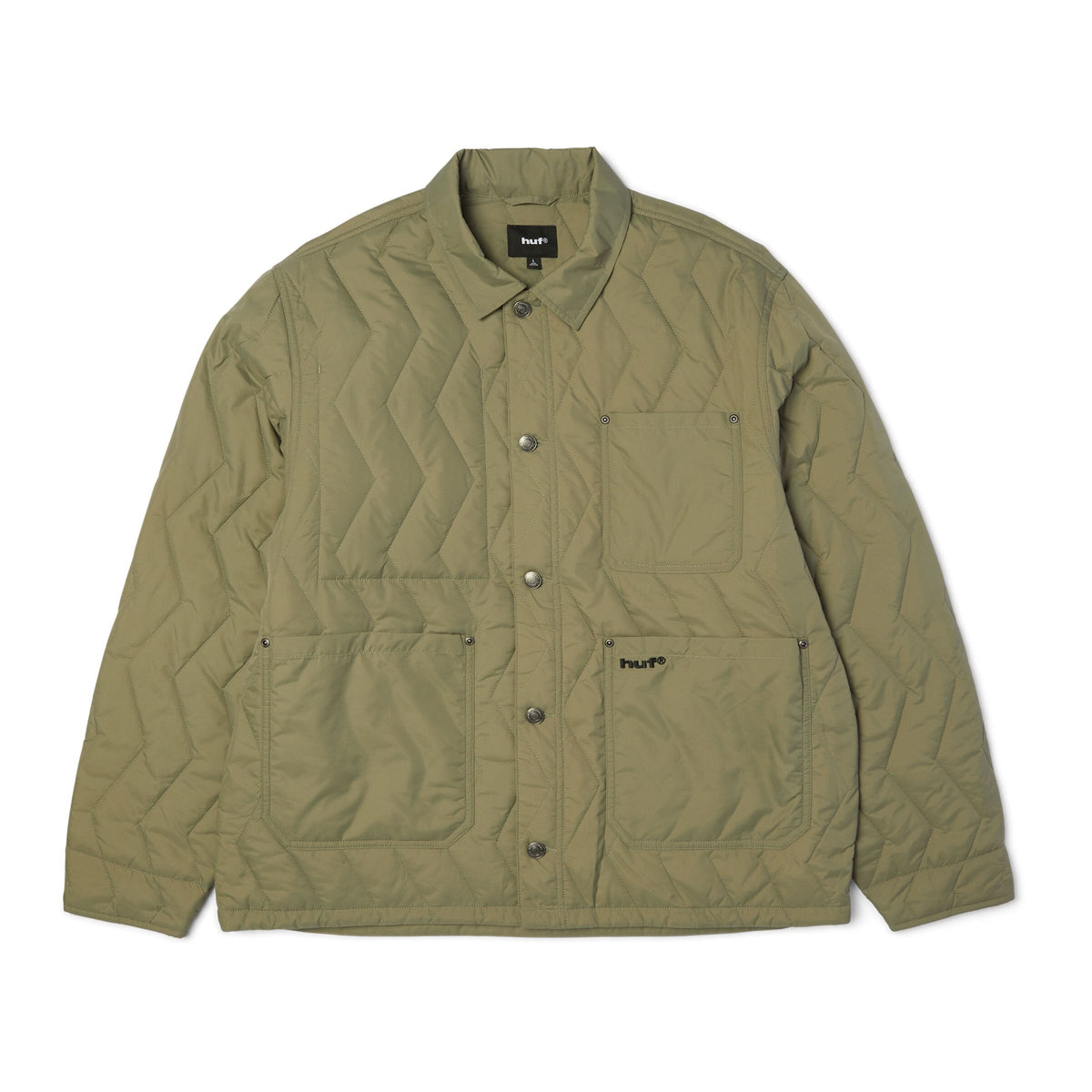 HUF Zig Zag Quilted Chore Jacket Sage jackets HUF 