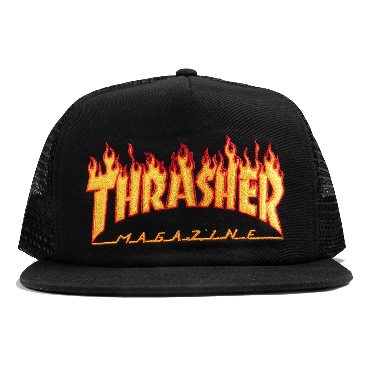 Thrasher Flame Trucker Hat Black