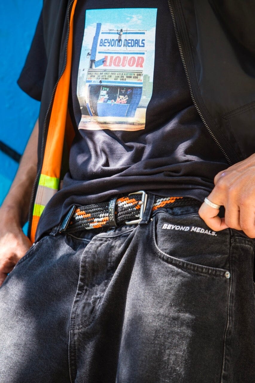 Independent Built to Grind Cord Belt Black/Orange Belts Independent 