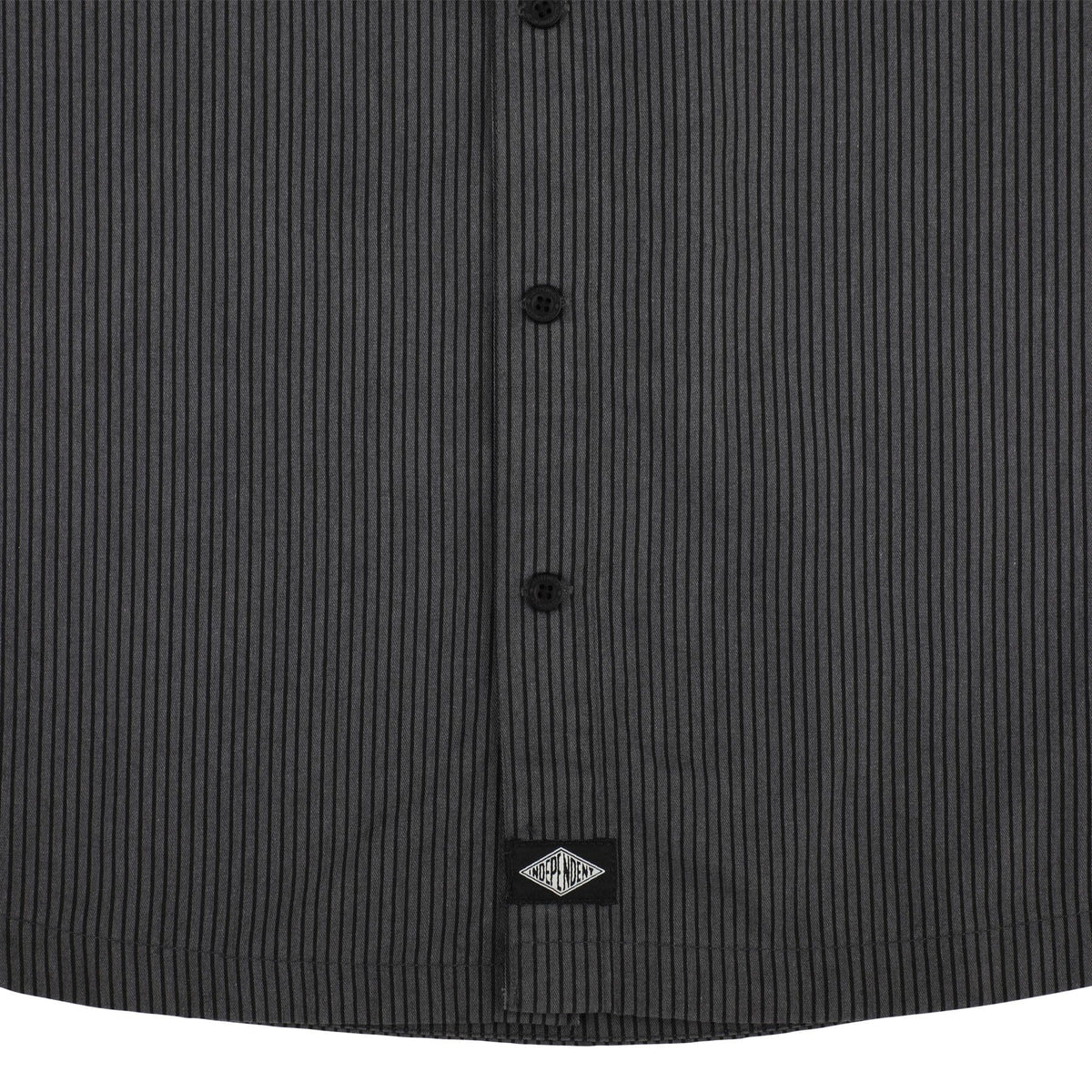 Independent Free on the Streets Button Up Ash/Black Stripe shirts Independent 