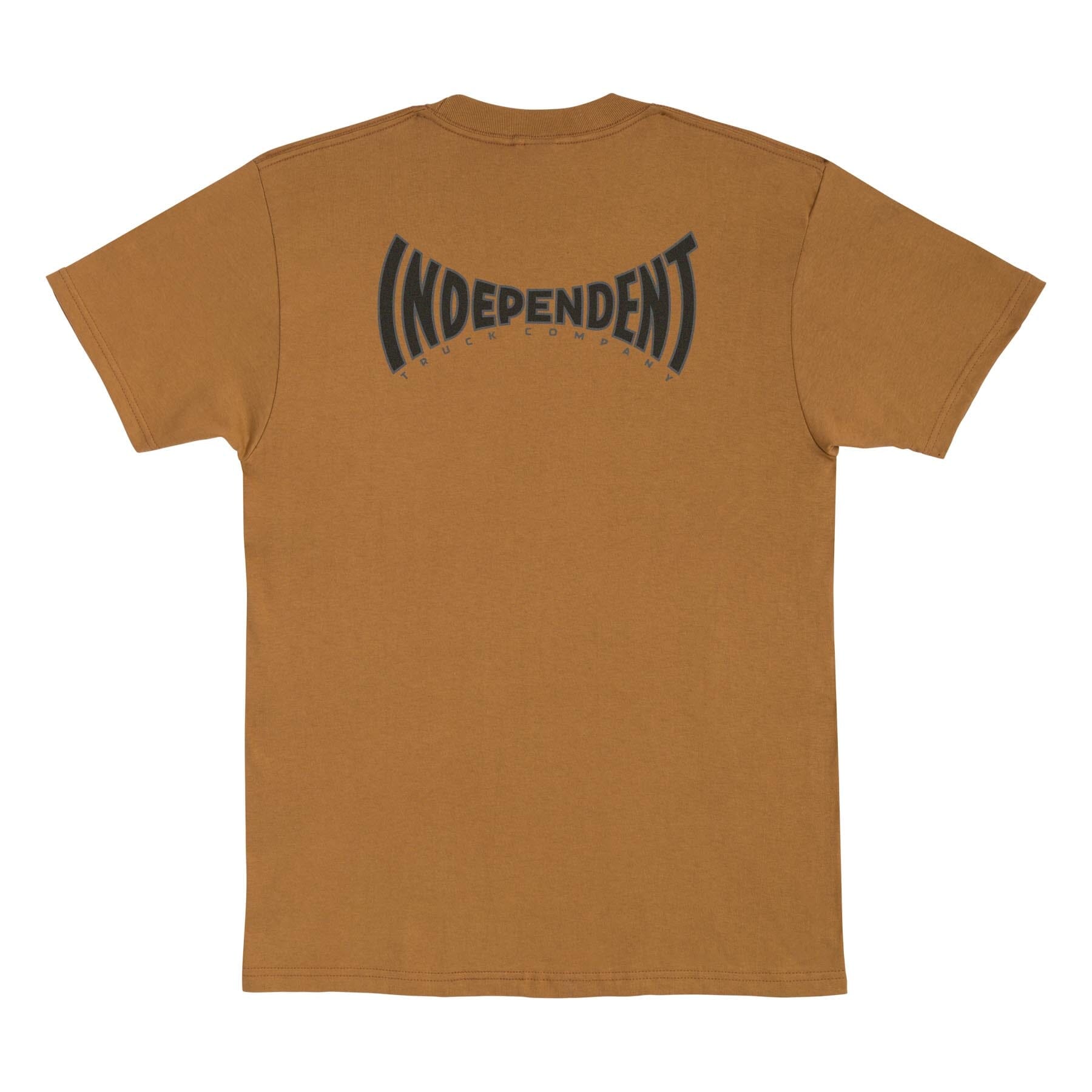 Independent Spanning Chest Heavyweight Tee Brown Sugar Tees Independent 