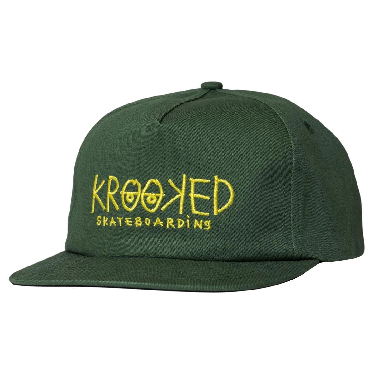 Krooked Eyes Snapback Hat Dark Green hats Krooked 