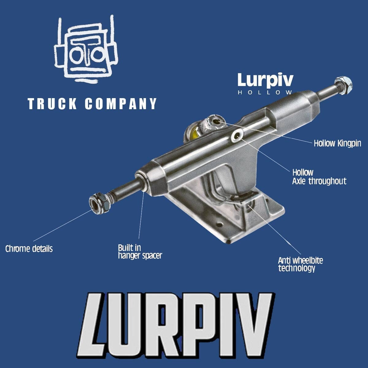 Lurpiv Polished Hollow Trucks (Various Sizes) trucks Lurpiv 