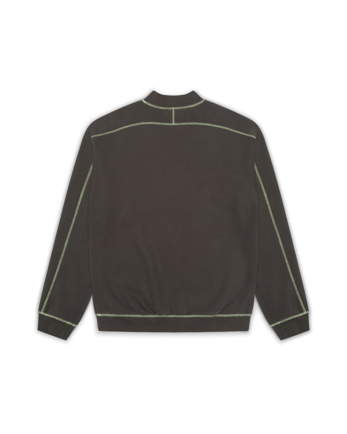 Metalwood Contrast Stitch Mock Neck Sweatshirt Grey crewnecks Metalwood Studio 
