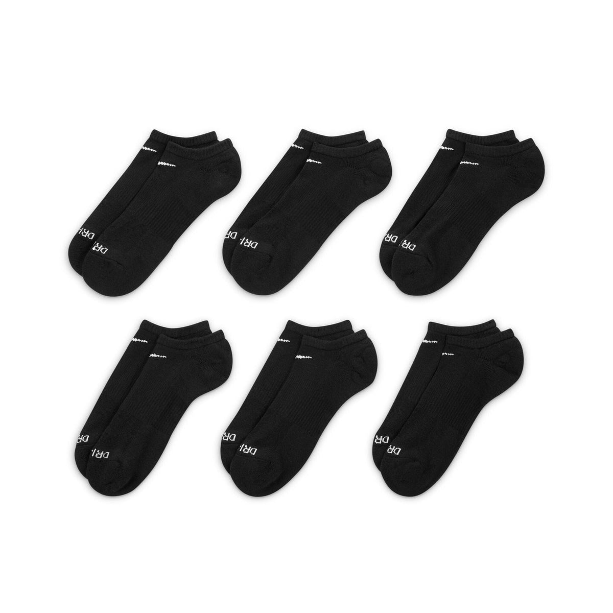 Nike Everyday Plus Cushioned Training No-Show Socks 6 Pack Black L Socks Nike SB 