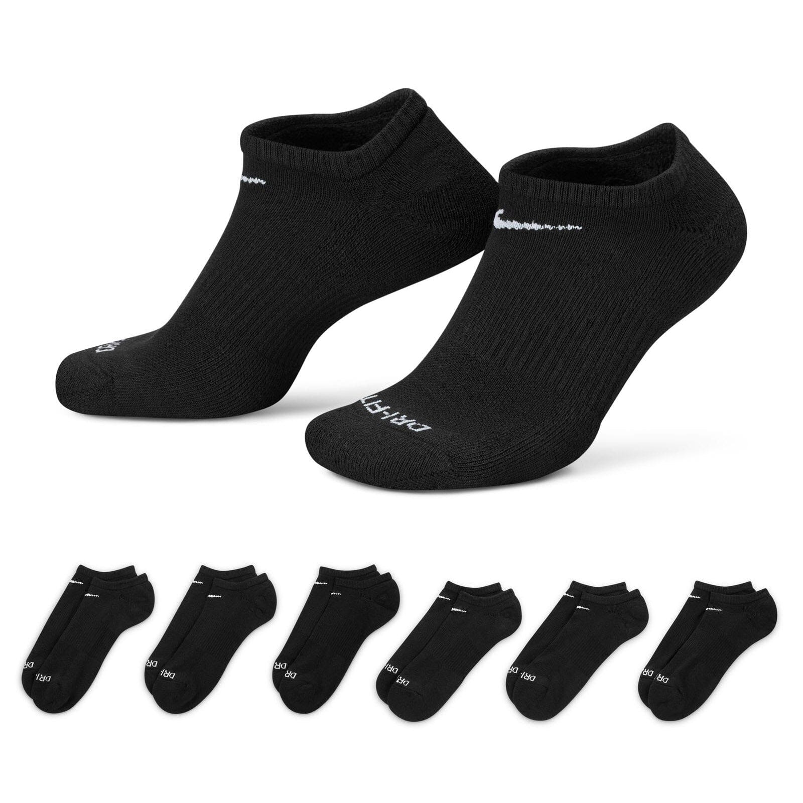 Nike Everyday Plus Cushioned Training No-Show Socks 6 Pack Black L Socks Nike SB 