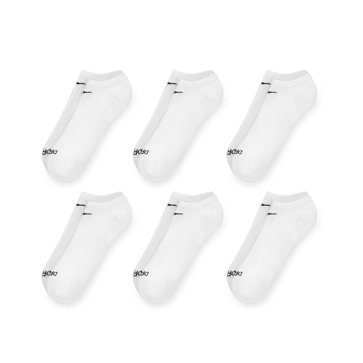 Nike Everyday Plus Cushioned Training No-Show Socks 6 Pack White L Socks Nike SB 