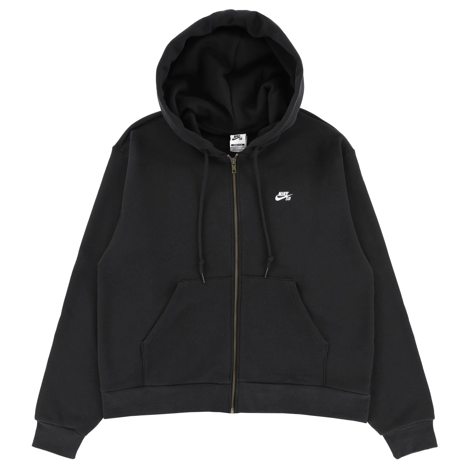 Nike SB Essential Full-Zip Fleece Skate Hoodie Black/White hoodies Nike SB 