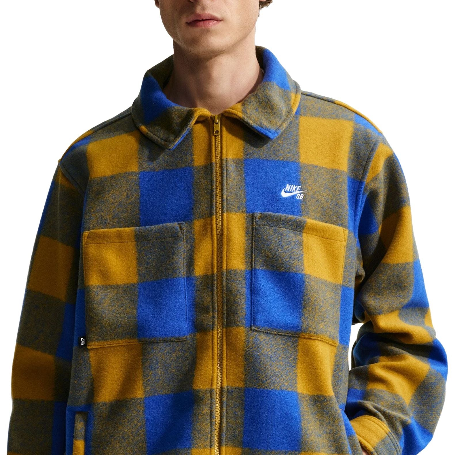 Nike SB Essential Skate Shirt Jacket Hyper Royal/Peat Moss jackets Nike SB 