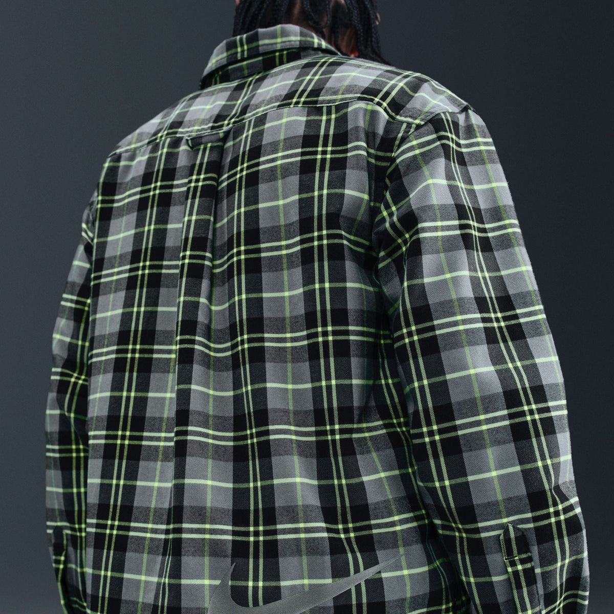 Nike SB Koston Skate Flannel Dark Smoke Grey/Volt shirts Nike SB 