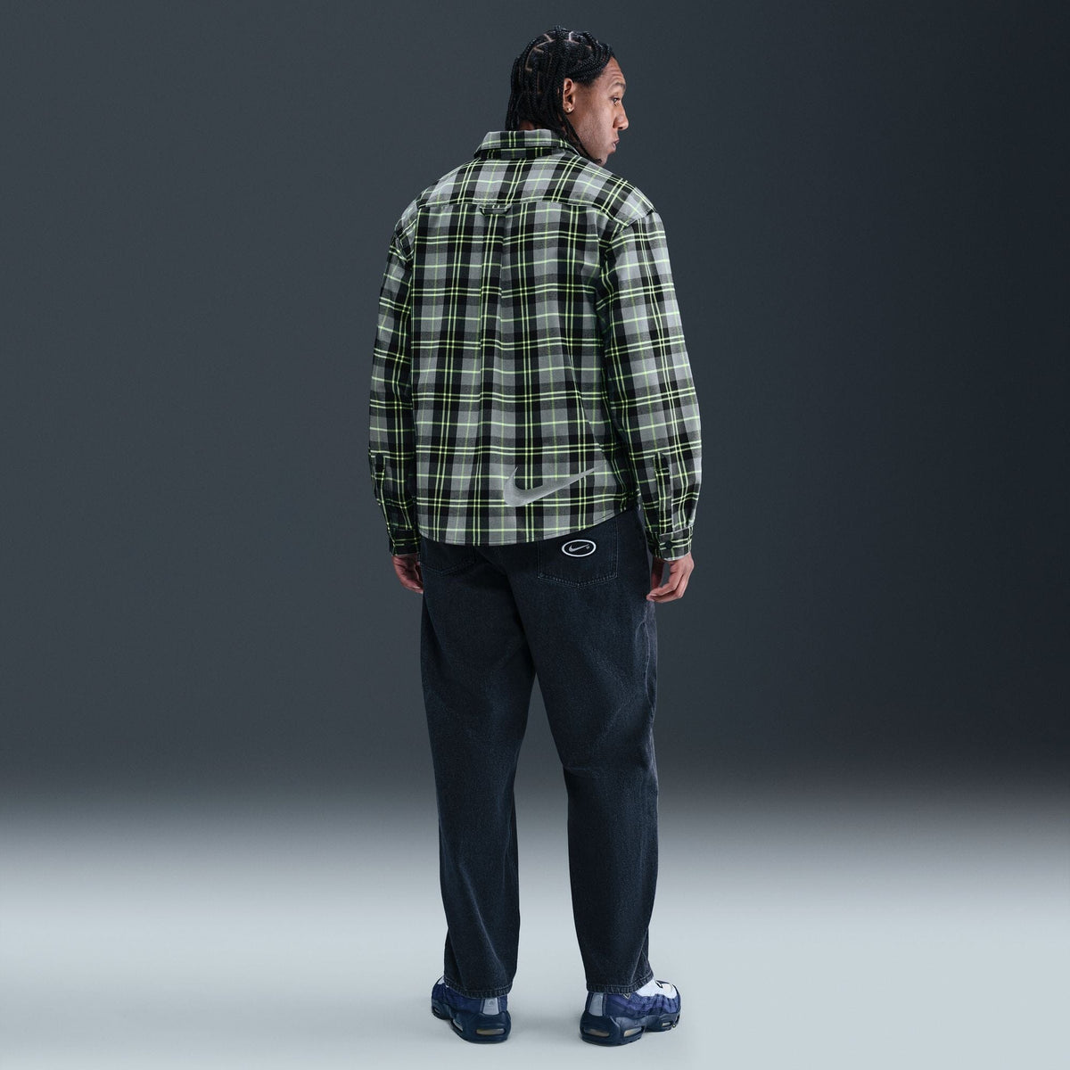 Nike SB Koston Skate Flannel Dark Smoke Grey/Volt shirts Nike SB 