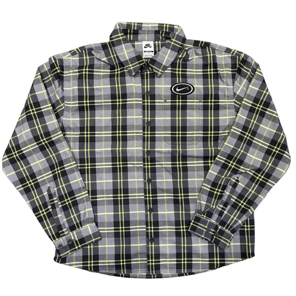 Nike SB Koston Skate Flannel Dark Smoke Grey/Volt shirts Nike SB 