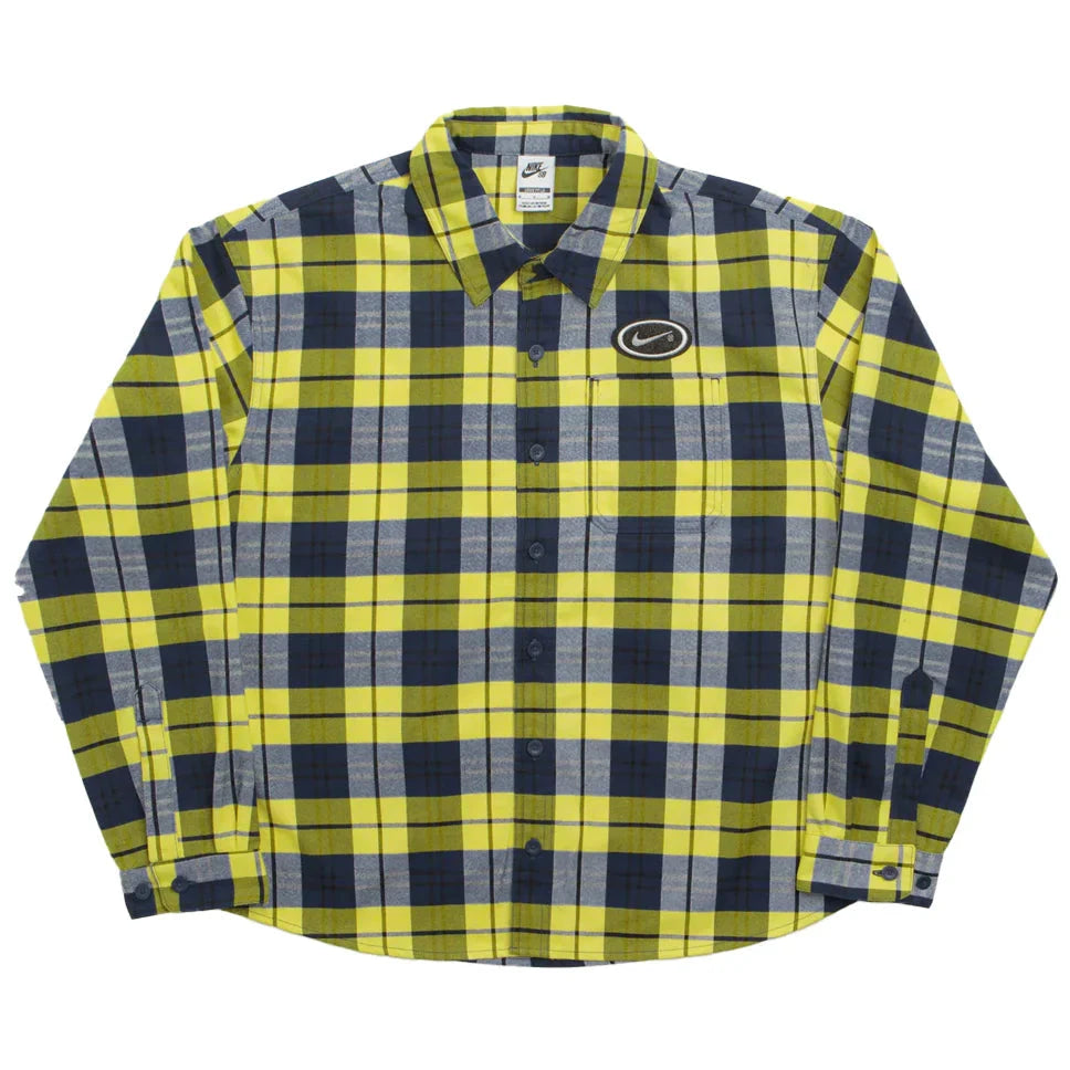 Nike SB Koston Skate Flannel Midnight Navy/Speed Yellow shirts Nike SB 