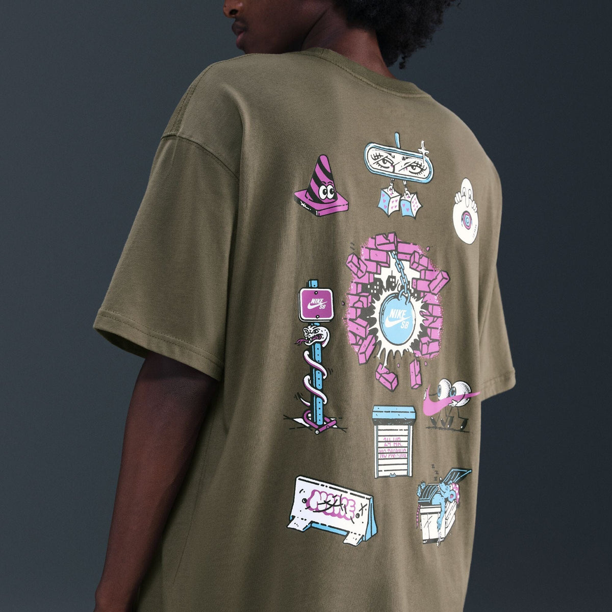 Nike SB M90 Skate Char Tee Medium Olive Tees Nike SB 