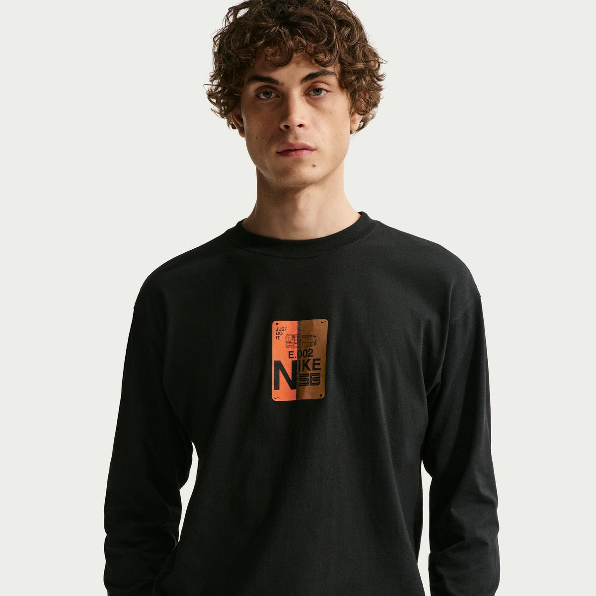 Nike SB SF Bus Pass L/S Skate Tee Black/Safety Orange Tees Nike SB 