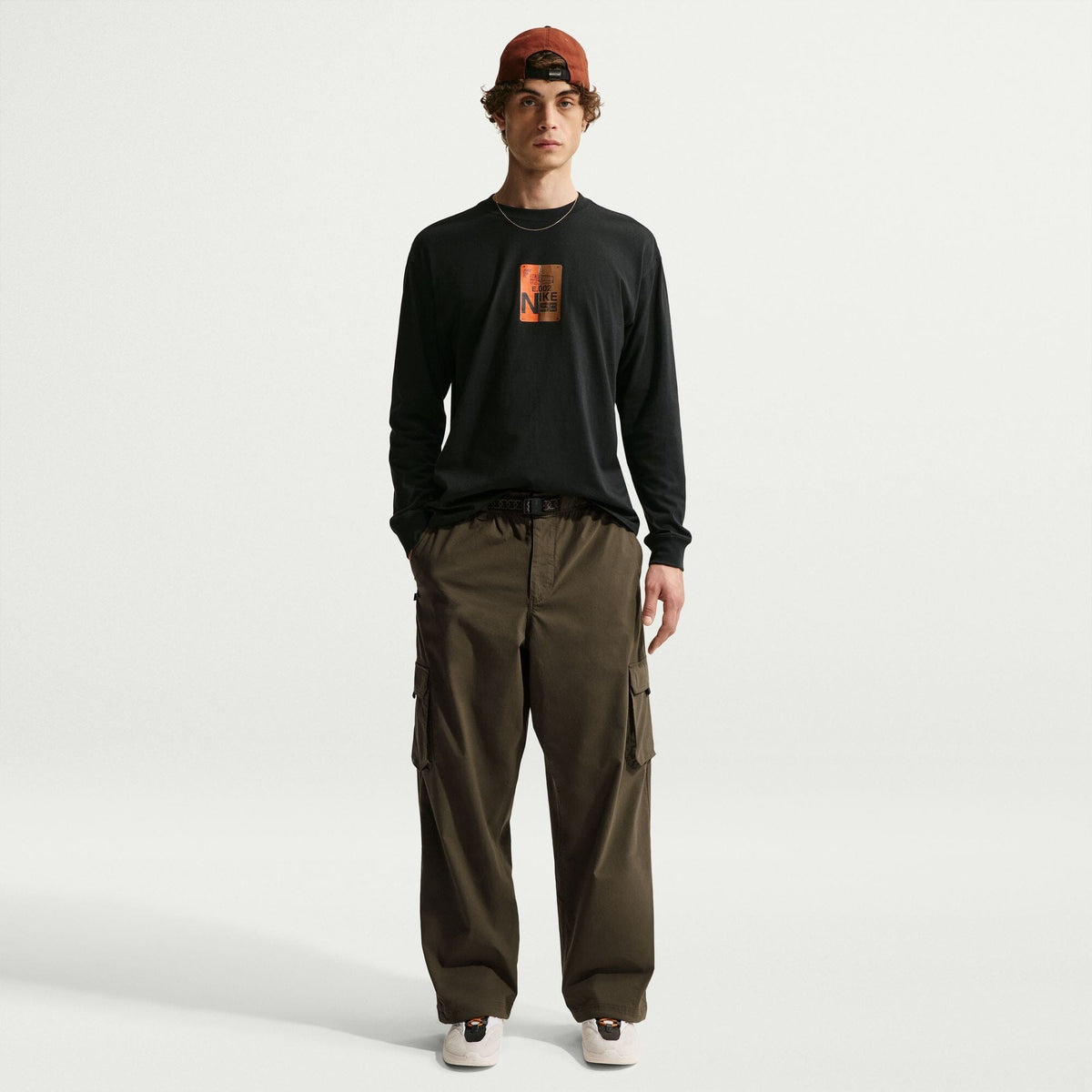 Nike SB SF Bus Pass L/S Skate Tee Black/Safety Orange Tees Nike SB 