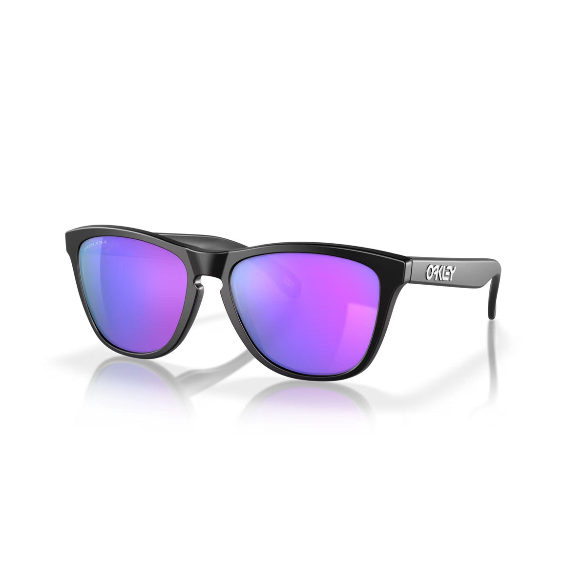 Oakley Frogskins Sunglasses Matte Black w/ Prizm Violet Lens Sunglasses Oakley 