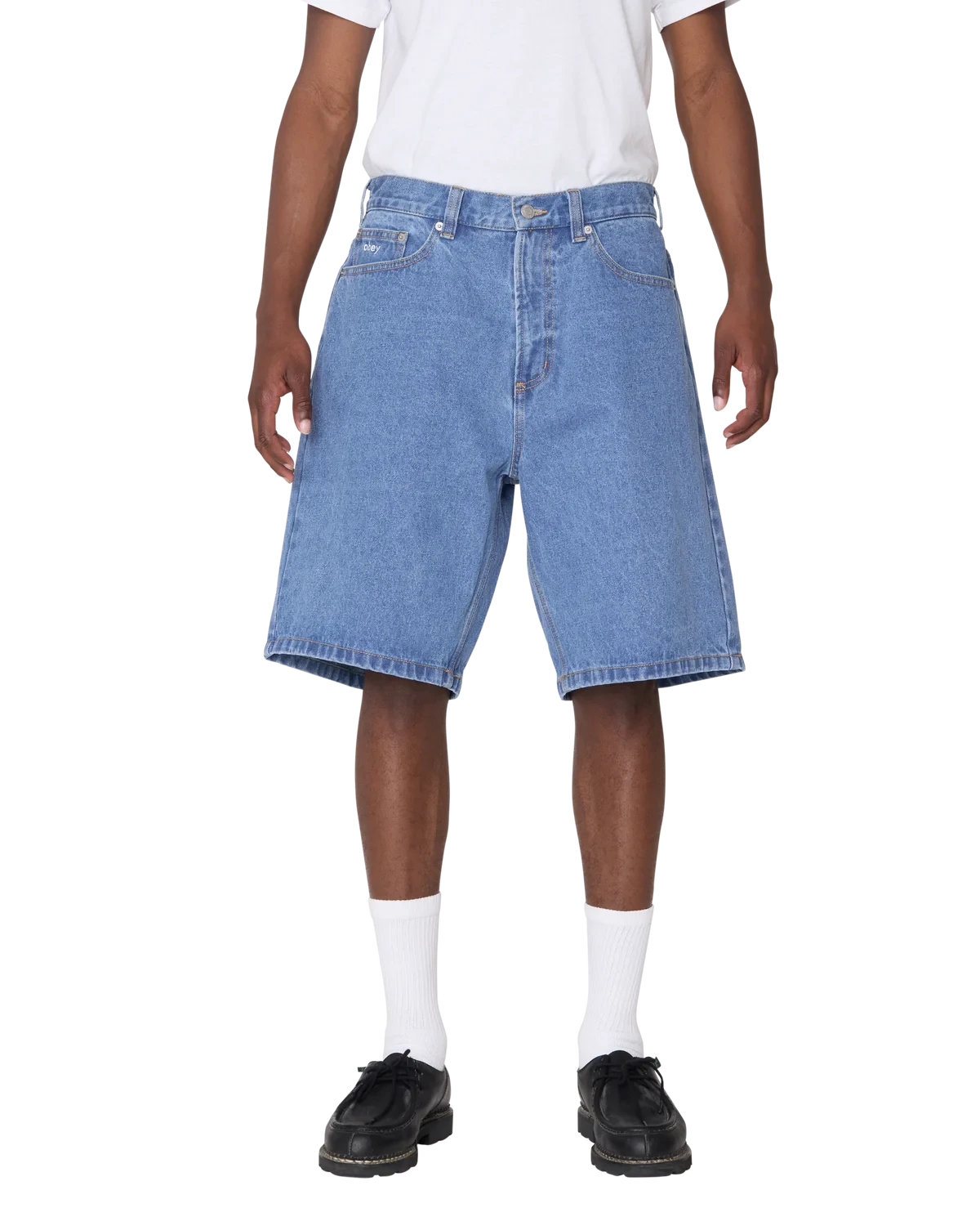 Obey Bigwig Baggy Denim Short Faded Black Shorts Obey 